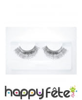 Paire de longs faux cils argentés