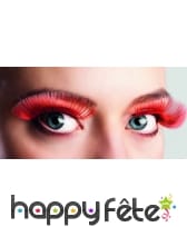 Paire de longs faux cils rouges