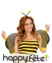 Paire de longues mitaines abeille