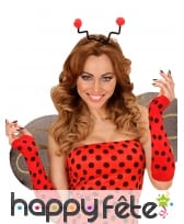 Paire de longues mitaines coccinelle