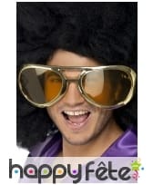 Paire de lunettes dorées jumbo de rockeur. UV400, image 1