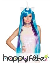 Perruque de licorne longue crinière bicolore femme
