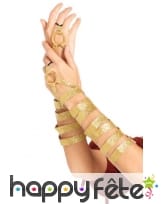 Paire de manchettes en lanières dorées