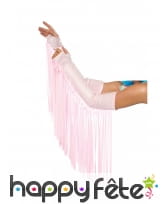 Paire de manchettes roses à franges pour femme