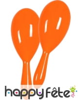 Paire de maracas orange unies, image 2