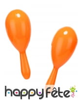 Paire de maracas orange unies