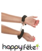Paire de menottes avec froufrous noires, image 1