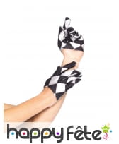 Paire de mini gants arlequin noir et blanc