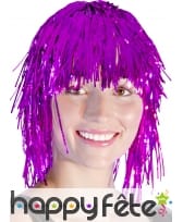 Perruque disco metal rose