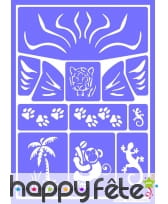 Pochoir de maquillage animaux de la jungle