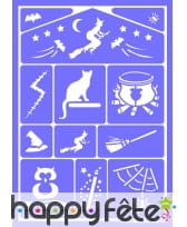 Pochoir de maquillage sorcière