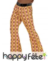 Pantalon disco psychedelique orange homme