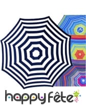 Parasol de plage rayé et inclinable