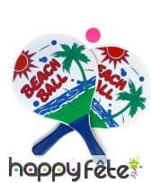 Paire de raquettes de plage en bois