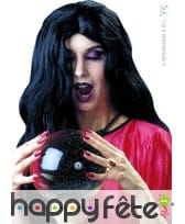 Perruque de sorcière noire ondulée