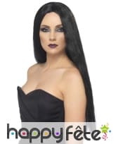 Perruque de sorcière noire très longue