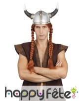 Perruque double tresses de vicking rousse, image 1