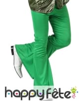 Pantalon disco vert pattes d'eph pour homme