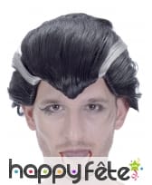 Perruque de vampire noire avec mèches blanches, image 1