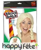 Perruque écolière avec noeuds rouge, image 1