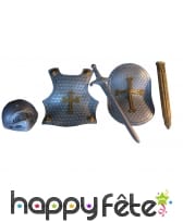 Plastron et accessoires de chevalier pour enfant