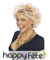 Perruque ébouriffée blonde effet mouillé