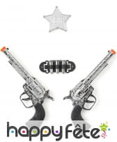 Pistolets et étoile de shérif en plastique