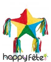 Pinata en forme d'étoile multicolore