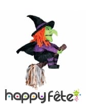 Pinata en forme de sorcière sur son balais