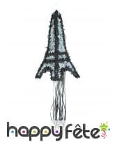 Pinata en forme de Tour Eiffel grise, 45cm