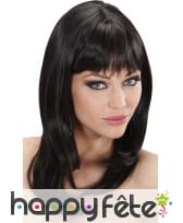 Perruque effet naturel noire haut de gamme