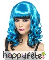 Perruque femme bleue noire