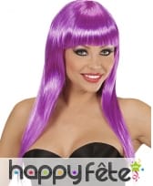 Perruque fluo violet avec frange, image 1