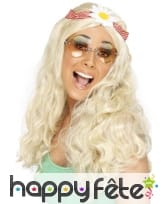 Perruque de hippie mixte blonde et marguerite, image 1