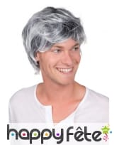 Perruque grisonnante courte pour homme