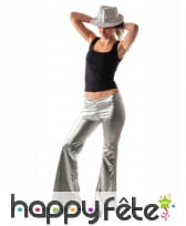 Pantalon holographique argenté pour femme