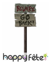 Pancarte Halloween Beware Go Back, 54 x 20cm