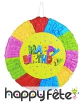 Pinata Happy Birthday ronde de 40cm