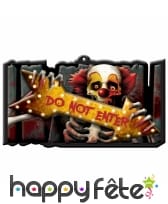 Panneau Halloween Do Not Enter clown squelette