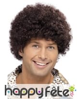 Perruque homme disco brune