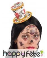 Petit haut de forme Dia de los muertos pour femme