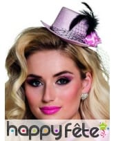 Petit haut de forme rose années 20