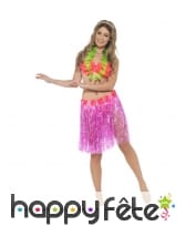 Pagne Hawaïen rose néon à fleurs, image 1