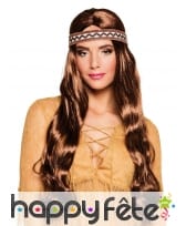 Perruque indienne de longs cheveux auburn