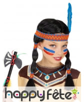 Perruque Indienne Fille Couettes Bandeau Coloré, image 1