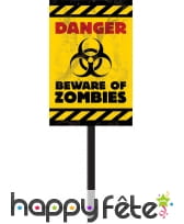 Panneaux jaune Danger Zombies 58 x 25 cm