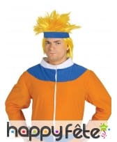 Perruque jaune de super guerrier pour adulte