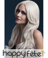 Perruque longue blonde avec mouvement