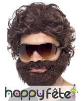 Perruque lunettes barbe brune