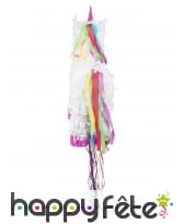 Pinata licorne blanche et rose à tirer, 47x39 cm, image 2